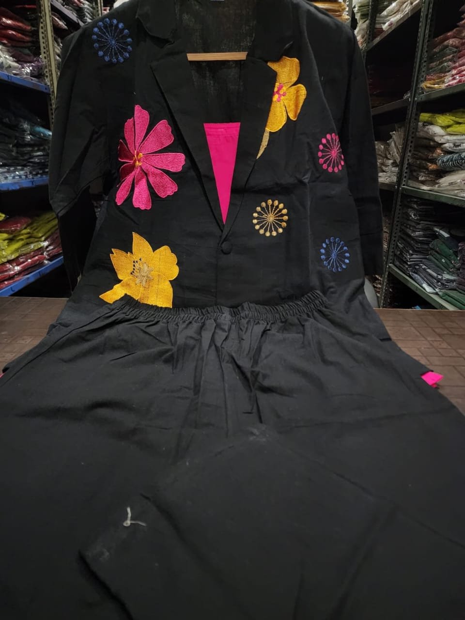 Vibrant Three-Piece Embroidered Cotton Ensemble